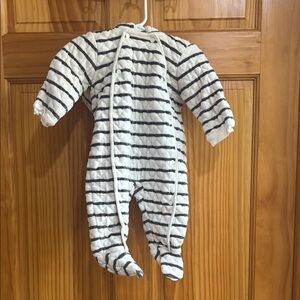 Nordstrom Baby White and Black Footies with Built-in Feet